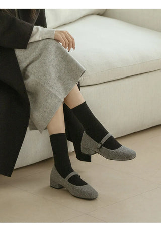 Manos Fur-lined Mary Jane Flats 3cm
