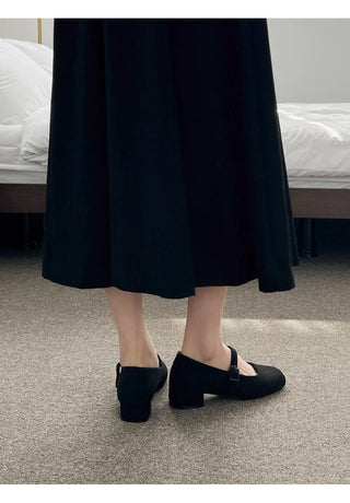 Manos Fur-lined Mary Jane Flats 3cm
