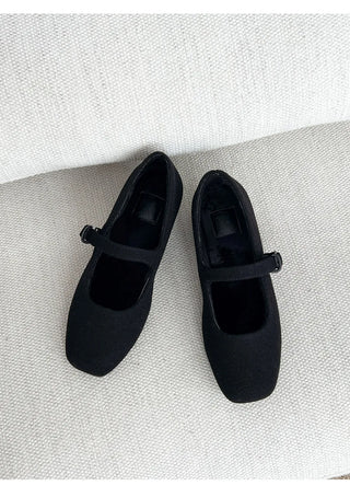 Manos Fur-lined Mary Jane Flats 3cm