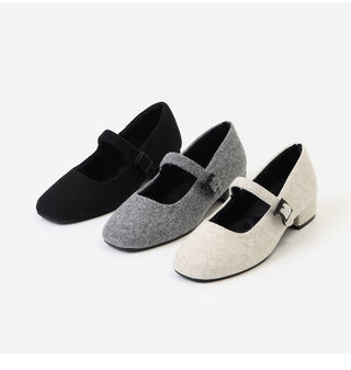 Manos Fur-lined Mary Jane Flats 3cm