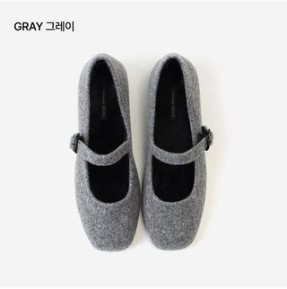 Manos Fur-lined Mary Jane Flats 3cm
