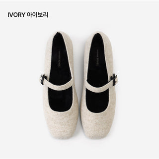 Manos Fur-lined Mary Jane Flats 3cm