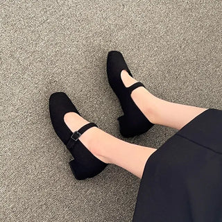 Manos Fur-lined Mary Jane Flats 3cm