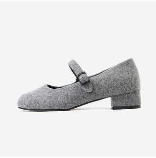 Manos Fur-lined Mary Jane Flats 3cm