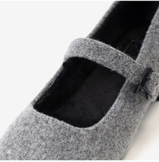 Manos Fur-lined Mary Jane Flats 3cm