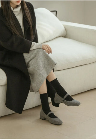 Manos Fur-lined Mary Jane Flats 3cm
