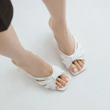 Printz Cowhide Strap Slipper Mules 6cm