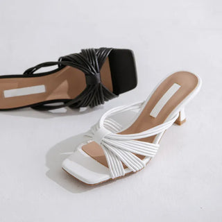 Printz Cowhide Strap Slipper Mules 6cm