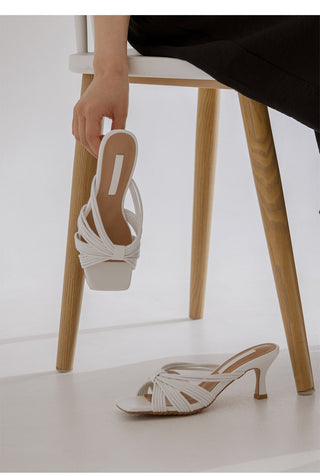 Printz Cowhide Strap Slipper Mules 6cm