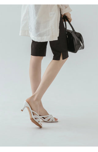 Printz Cowhide Strap Slipper Mules 6cm