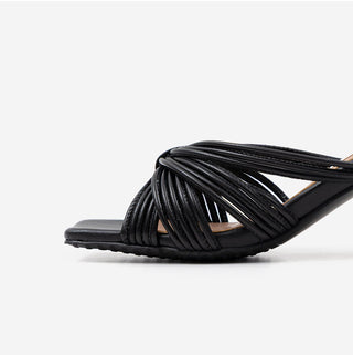 Printz Cowhide Strap Slipper Mules 6cm