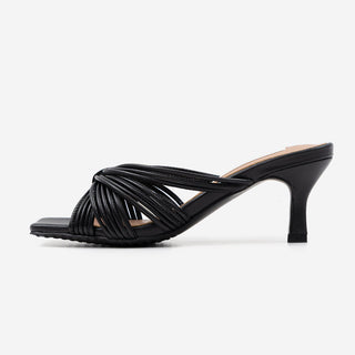 Printz Cowhide Strap Slipper Mules 6cm