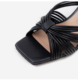 Printz Cowhide Strap Slipper Mules 6cm