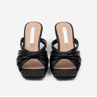 Printz Cowhide Strap Slipper Mules 6cm