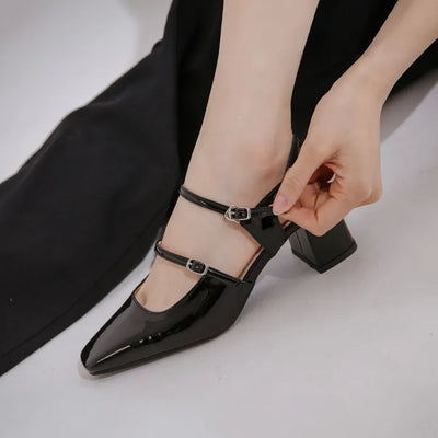 Lia Patent Strap Mid-heel 5cm