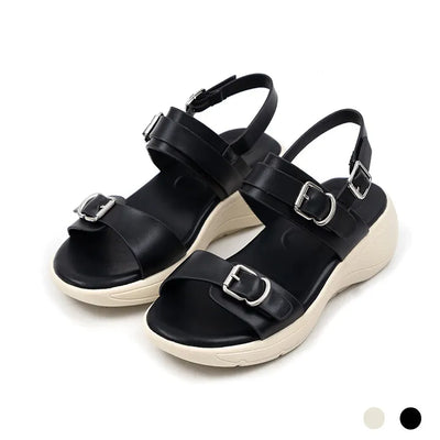 Marine Double Strap Wedge Sandals 4cm