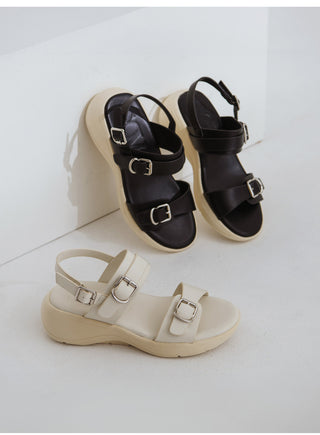 Marine Double Strap Wedge Sandals 4cm