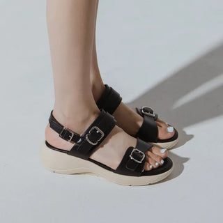 Marine Double Strap Wedge Sandals 4cm