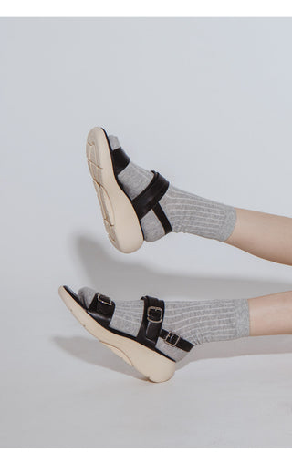 Marine Double Strap Wedge Sandals 4cm