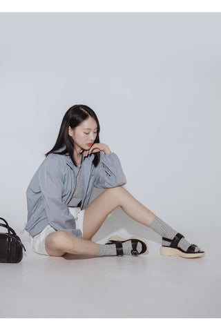 Marine Double Strap Wedge Sandals 4cm
