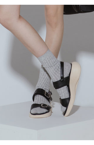 Marine Double Strap Wedge Sandals 4cm