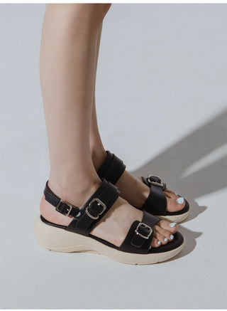 Marine Double Strap Wedge Sandals 4cm