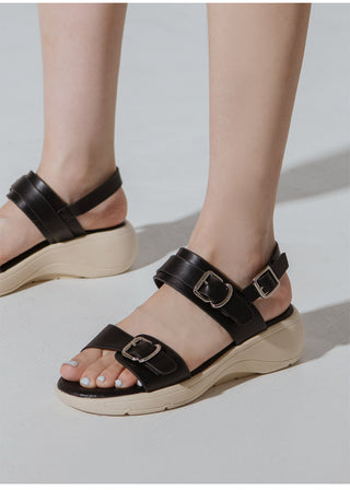 Marine Double Strap Wedge Sandals 4cm