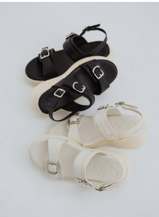 Marine Double Strap Wedge Sandals 4cm