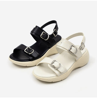 Marine Double Strap Wedge Sandals 4cm