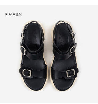 Marine Double Strap Wedge Sandals 4cm