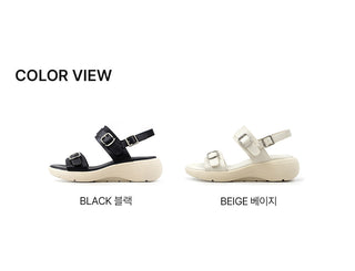 Marine Double Strap Wedge Sandals 4cm