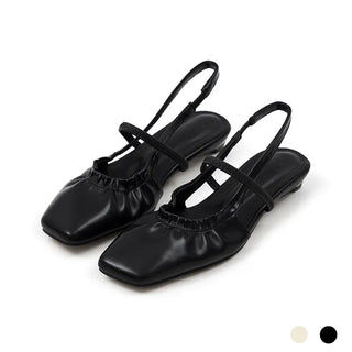 Mars Shirred Strap Flat Slingback 2cm