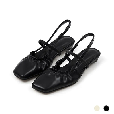 Mars Shirred Strap Flat Slingback 2cm