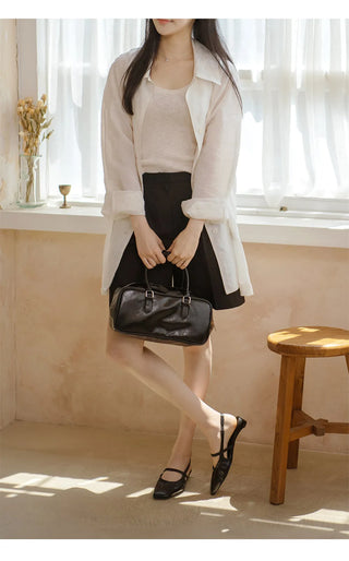 Mars Shirred Strap Flat Slingback 2cm
