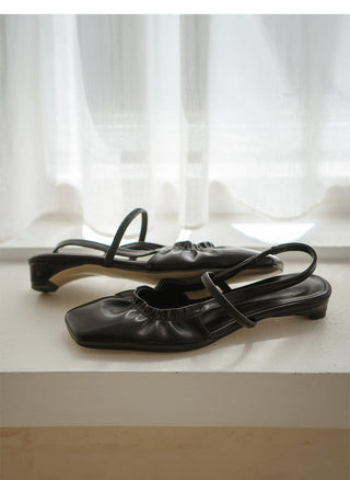 Mars Shirred Strap Flat Slingback 2cm