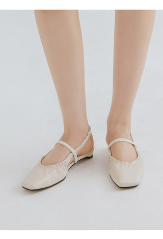 Mars Shirred Strap Flat Slingback 2cm