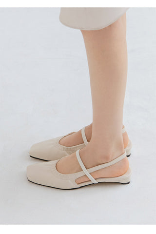 Mars Shirred Strap Flat Slingback 2cm