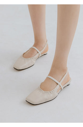 Mars Shirred Strap Flat Slingback 2cm