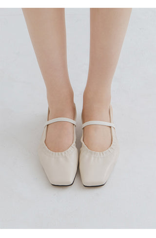 Mars Shirred Strap Flat Slingback 2cm