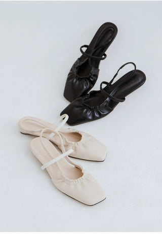Mars Shirred Strap Flat Slingback 2cm