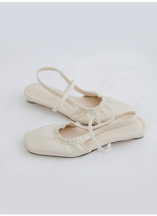Mars Shirred Strap Flat Slingback 2cm