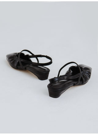 Mars Shirred Strap Flat Slingback 2cm