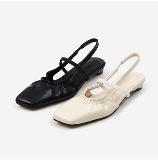 Mars Shirred Strap Flat Slingback 2cm