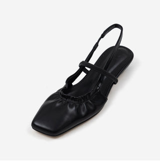 Mars Shirred Strap Flat Slingback 2cm