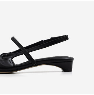 Mars Shirred Strap Flat Slingback 2cm