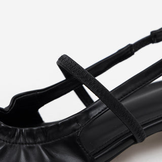 Mars Shirred Strap Flat Slingback 2cm