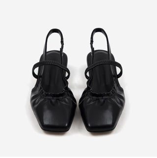 Mars Shirred Strap Flat Slingback 2cm