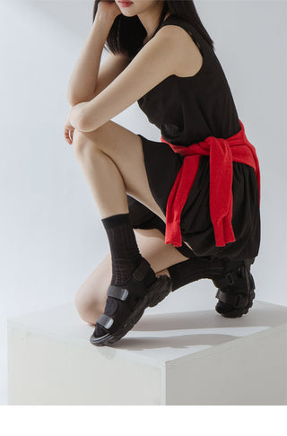 Flue Velcro Strap Platform Sandals 4cm