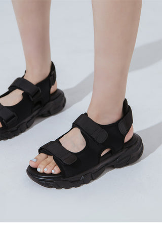 Flue Velcro Strap Platform Sandals 4cm