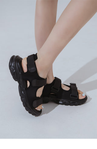 Flue Velcro Strap Platform Sandals 4cm